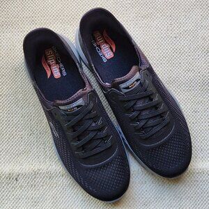 NEW Skechers Black Shoes Mens 14 Slip Ins Glide Step Arch Fit Memory Foam 210956